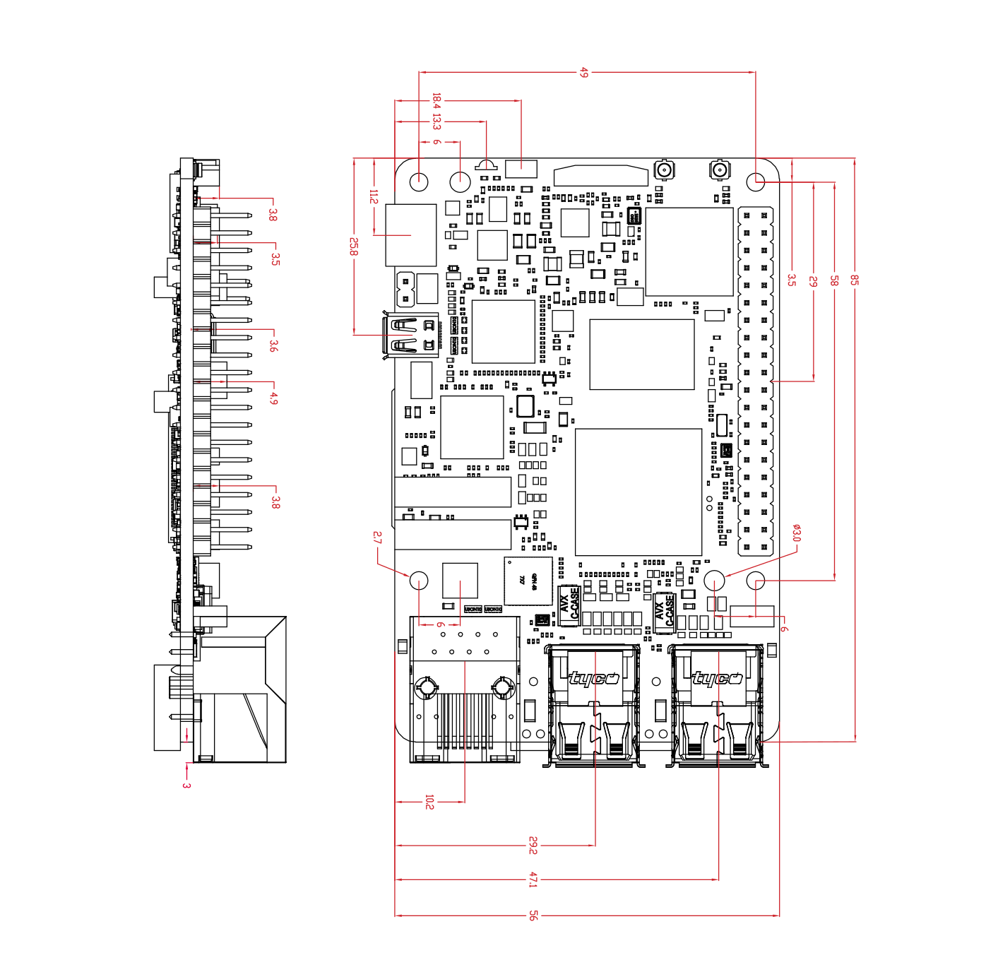 BeagleY-AI Mechanical Drawing