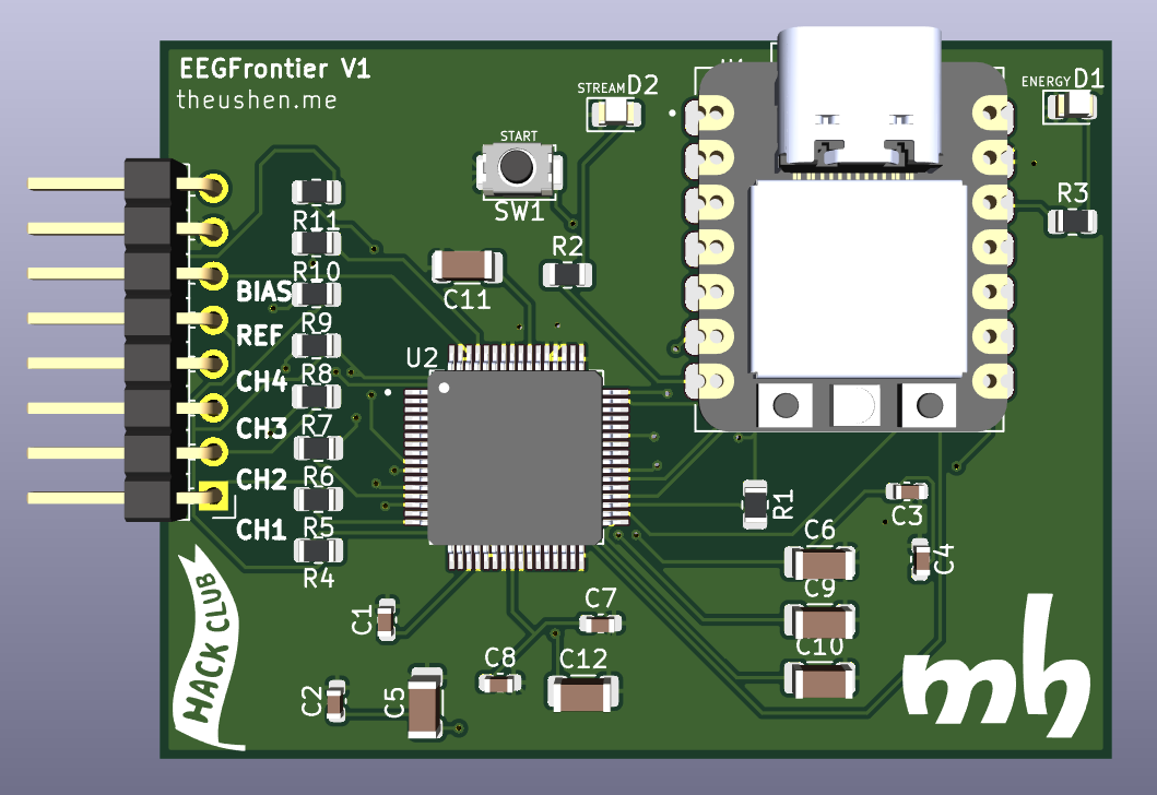 EEGFrontier V1 3D front view