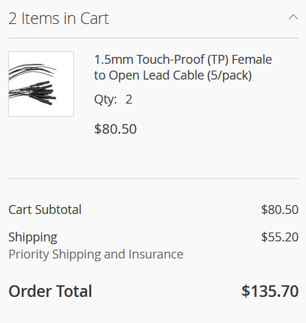 Touch-proof cable cart screenshot